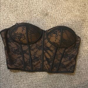 Black Lace Bustier Top